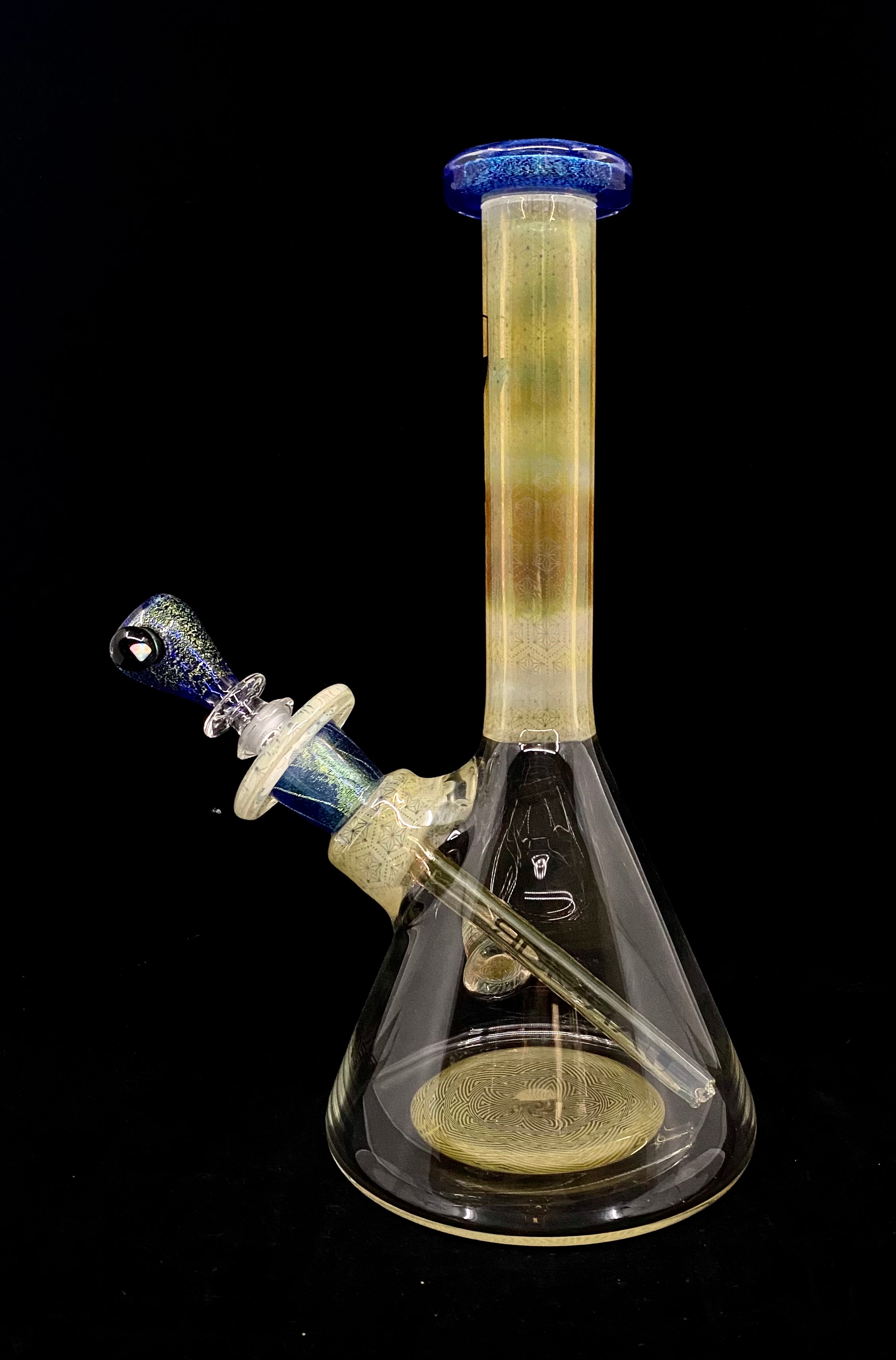 Armor Glass 12" Worked Fume & Dichro Accent Beaker