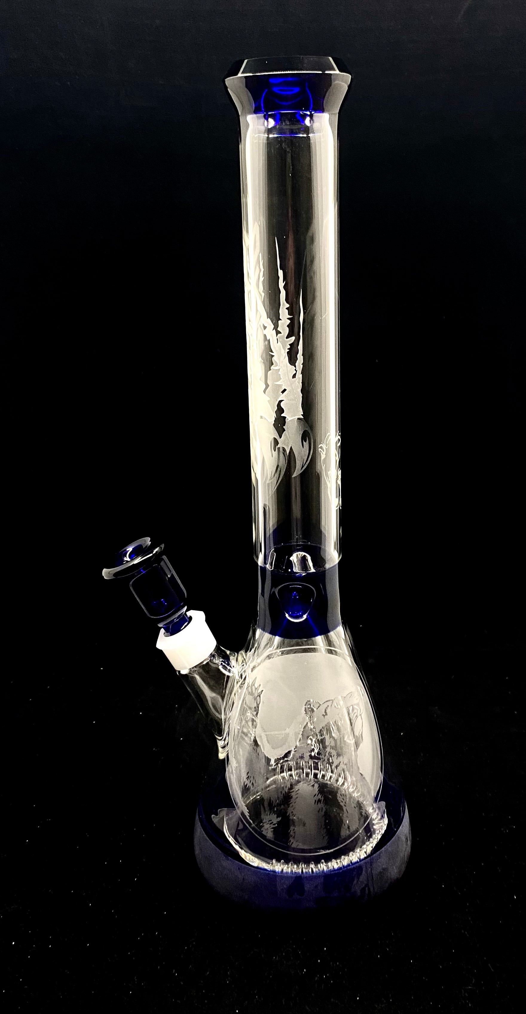 Engraved Pyramid Collab Beaker  - Grizzly Glass Co