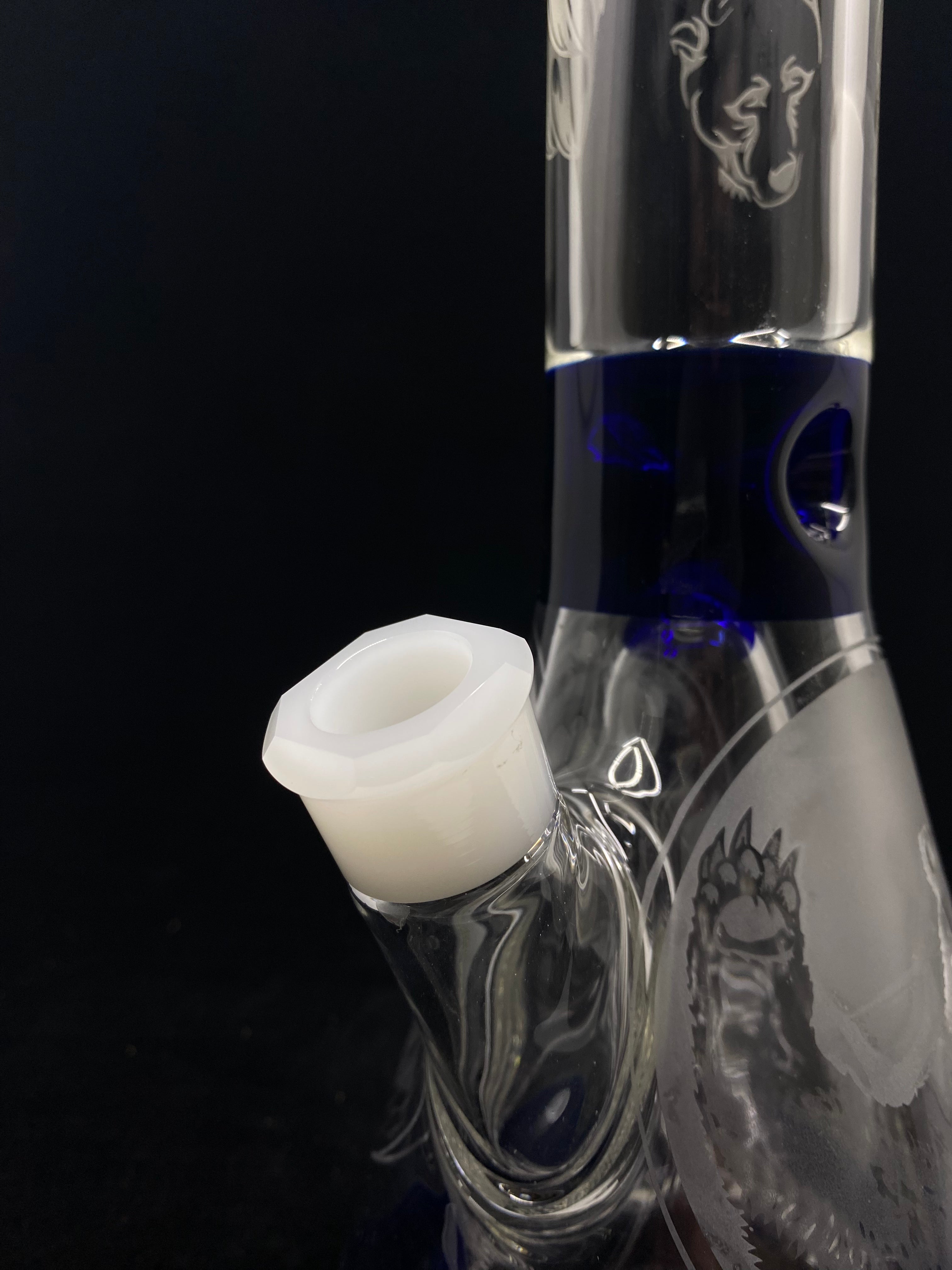 Engraved Pyramid Collab Beaker  - Grizzly Glass Co