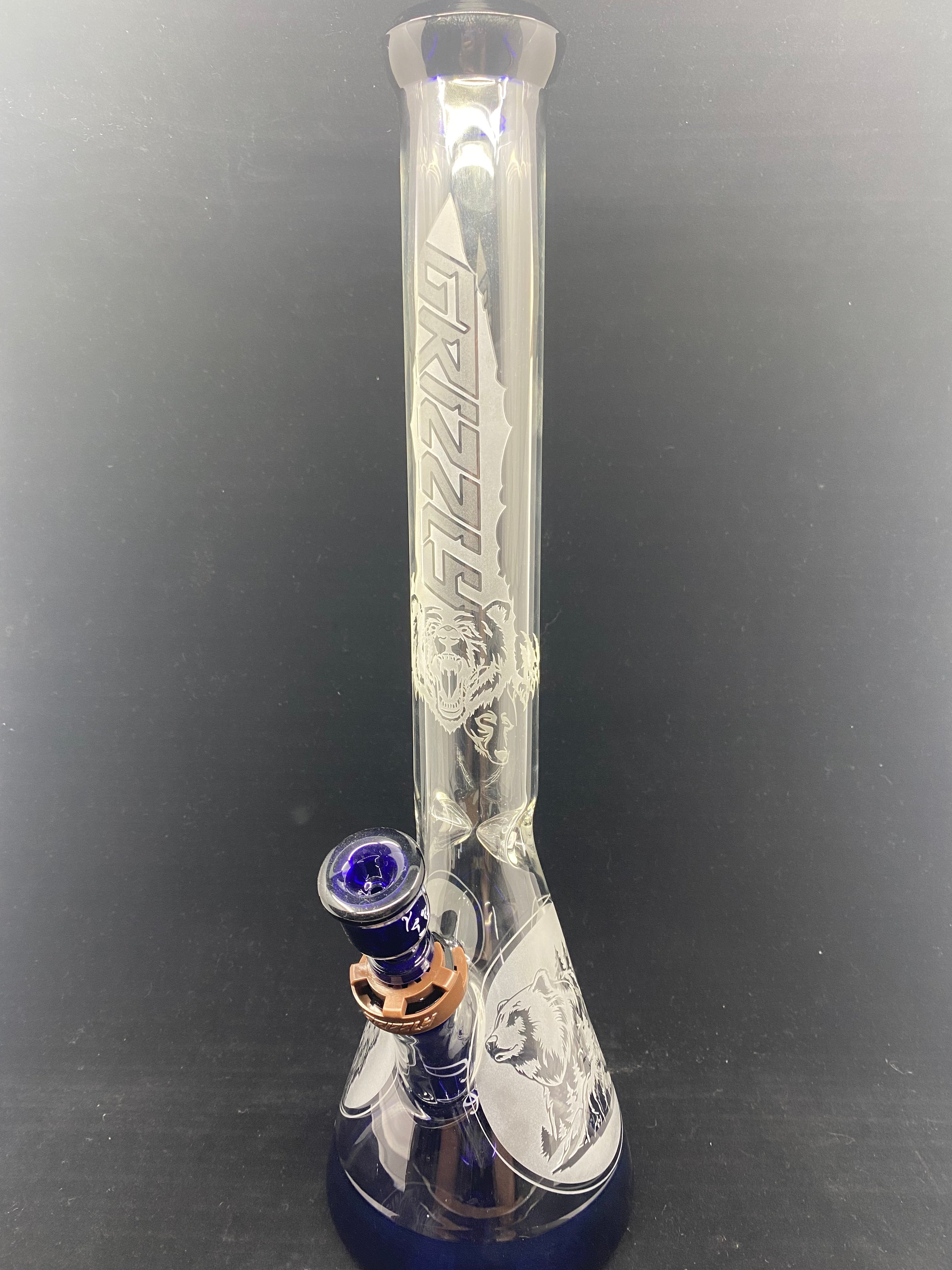 Custom Bear Engraved Beaker - Grizzly Glass Co