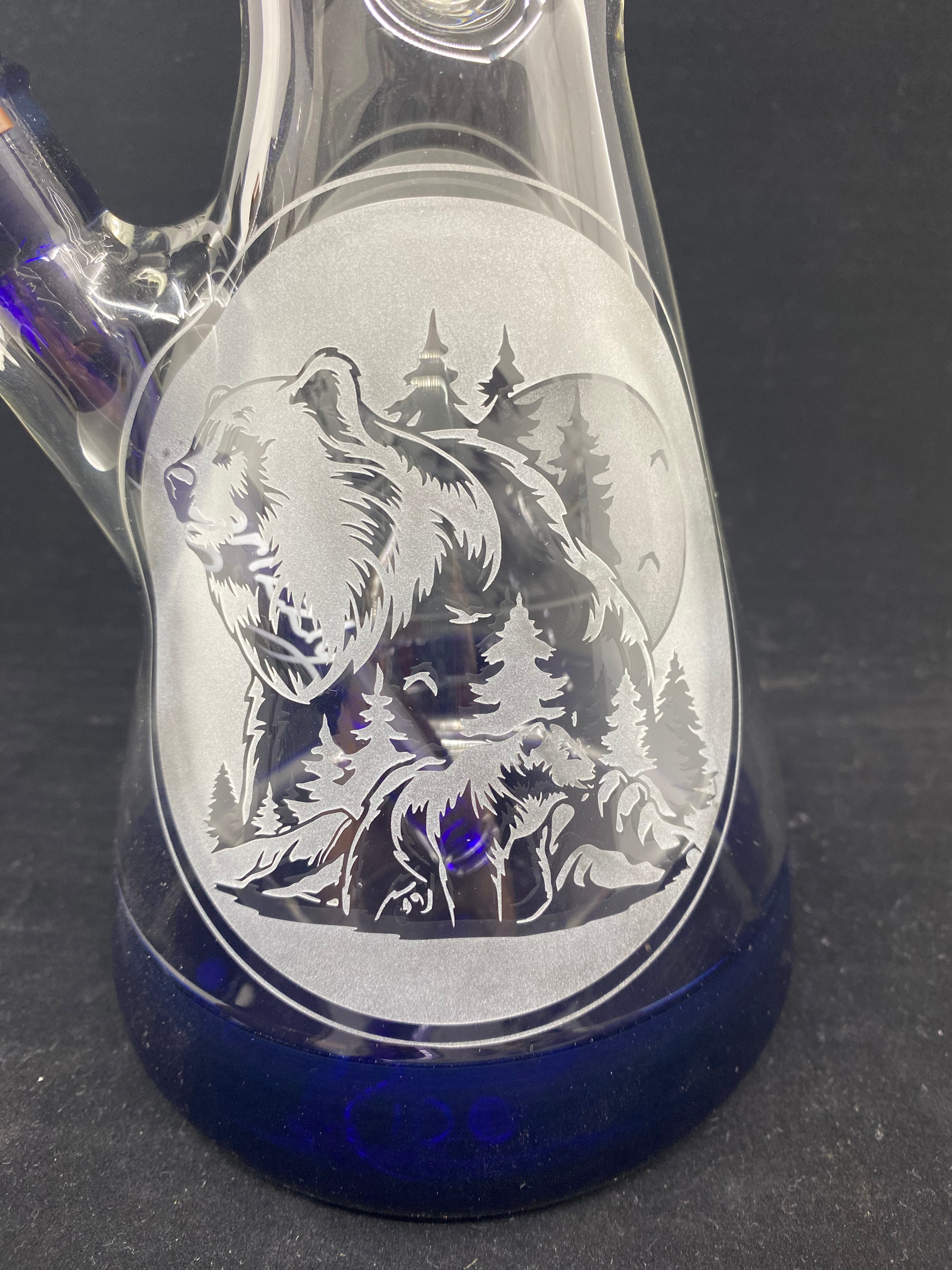 Custom Bear Engraved Beaker - Grizzly Glass Co