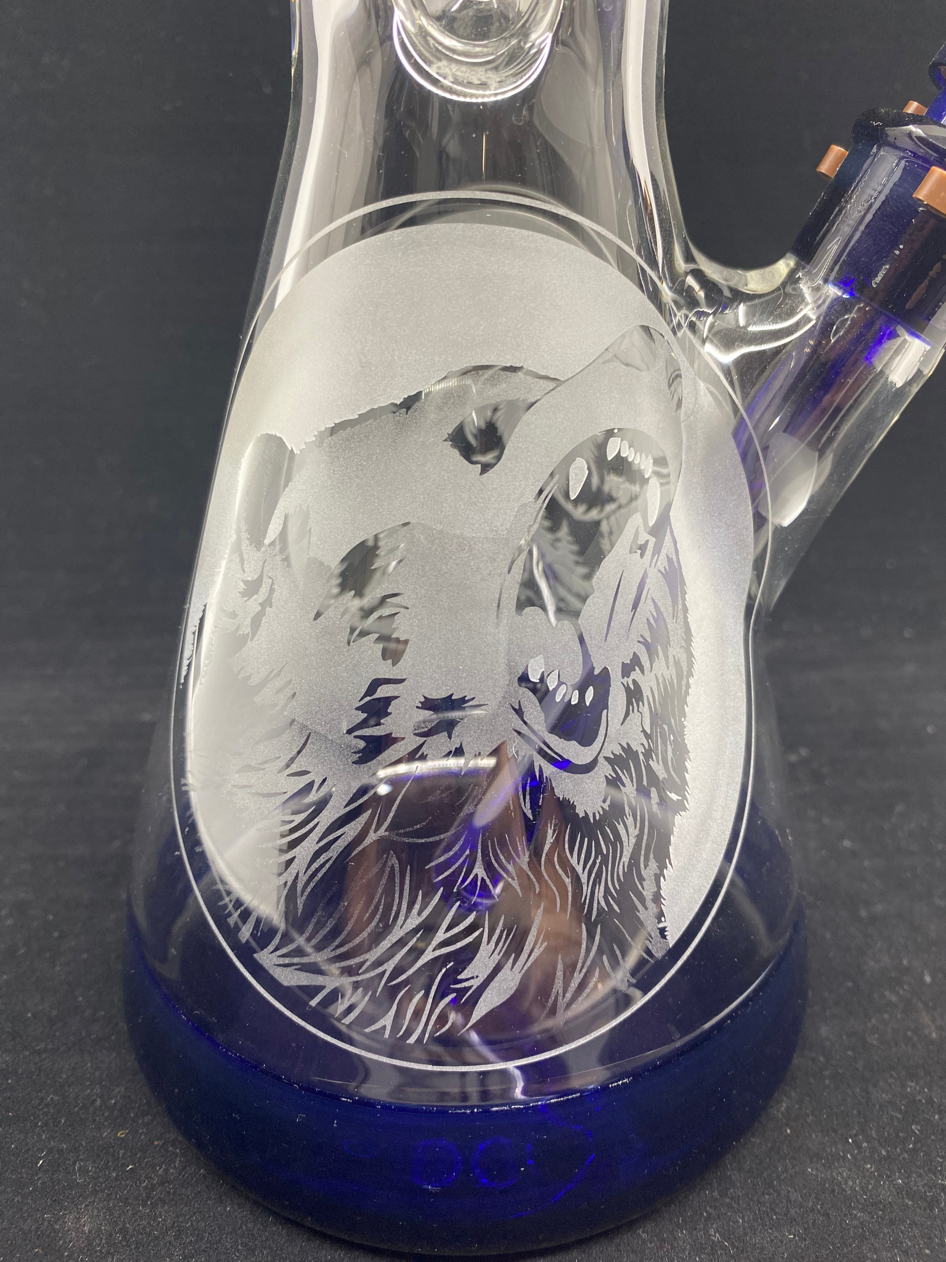 Custom Bear Engraved Beaker - Grizzly Glass Co