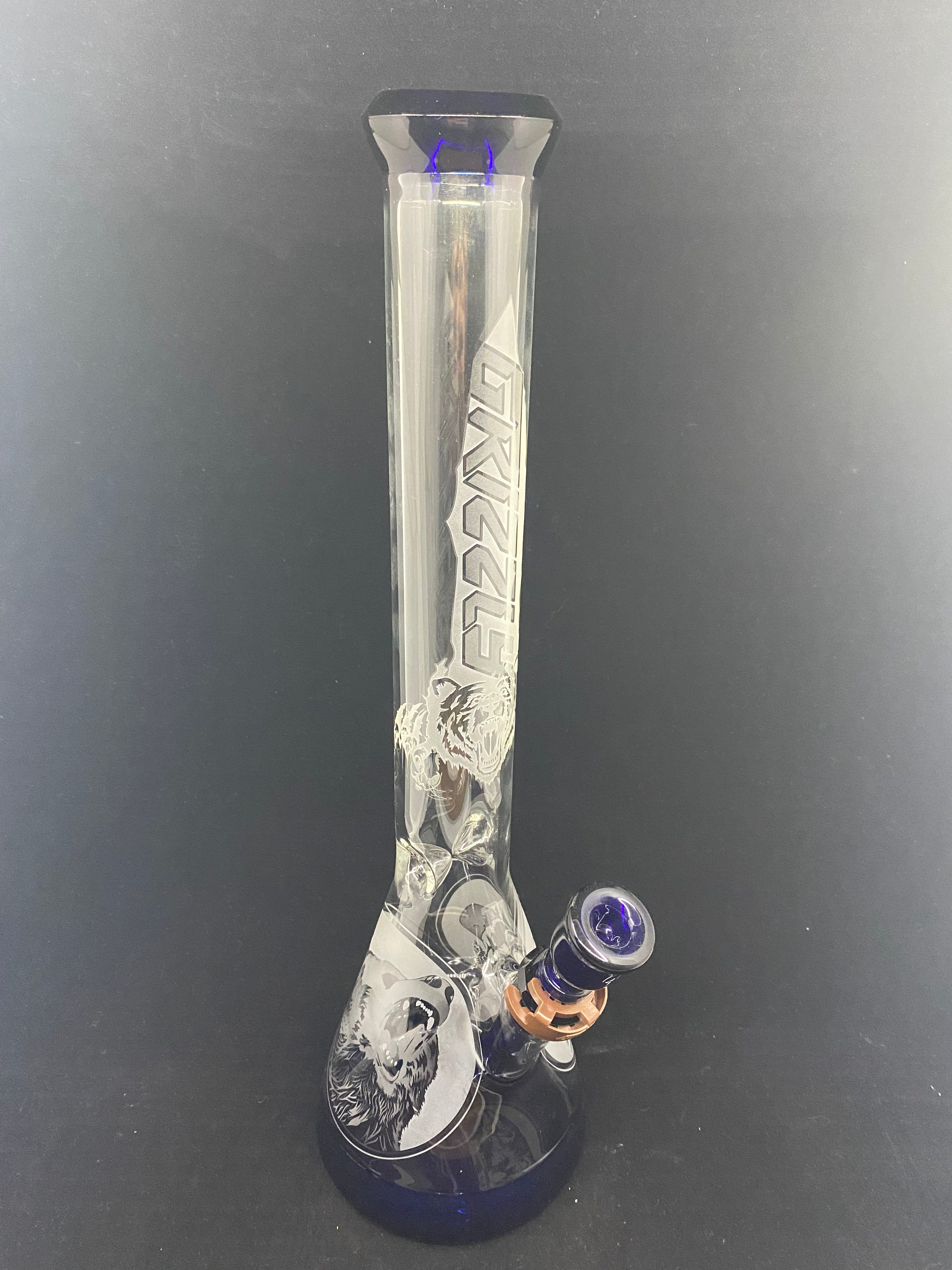 Custom Bear Engraved Beaker - Grizzly Glass Co