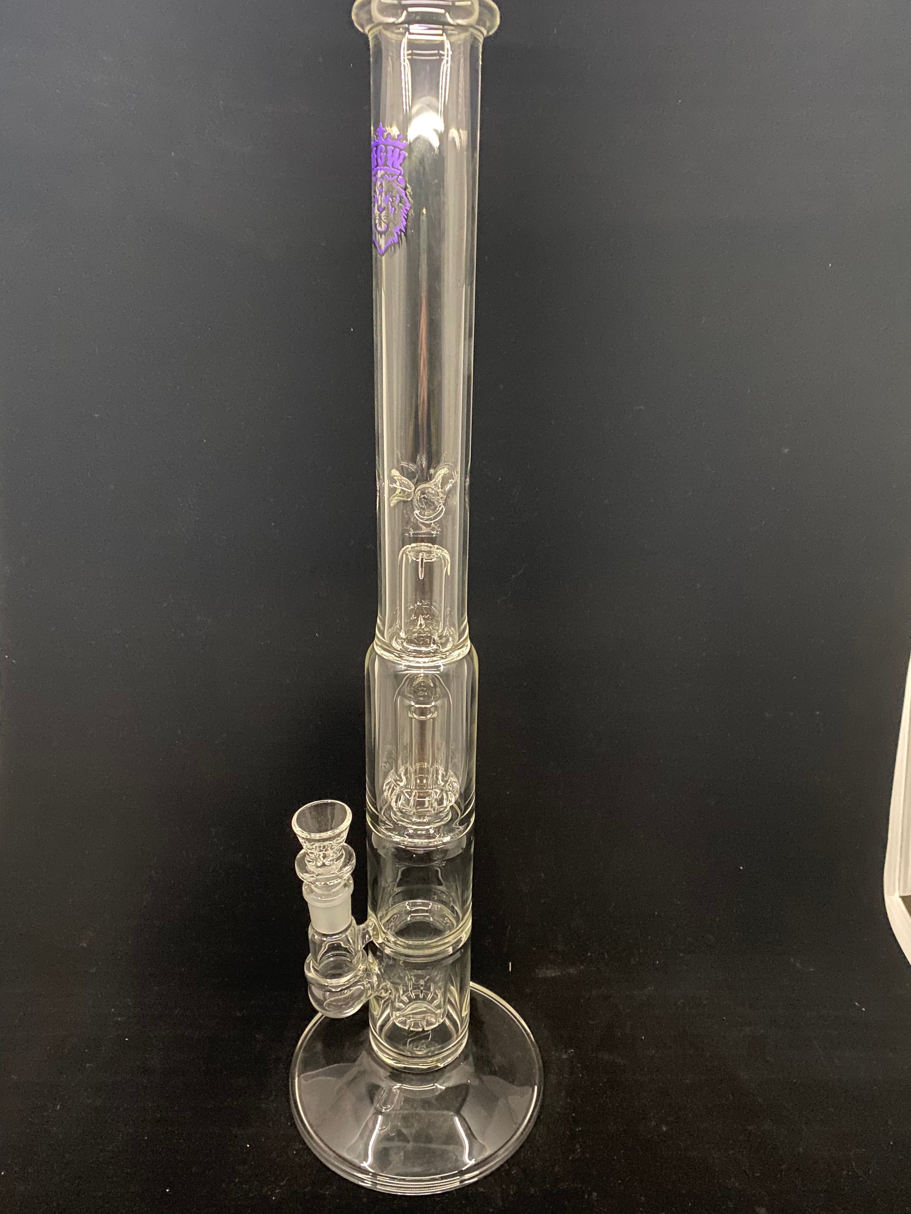 Manifest Glassworks - Triple Perc with Purple and Black Lion