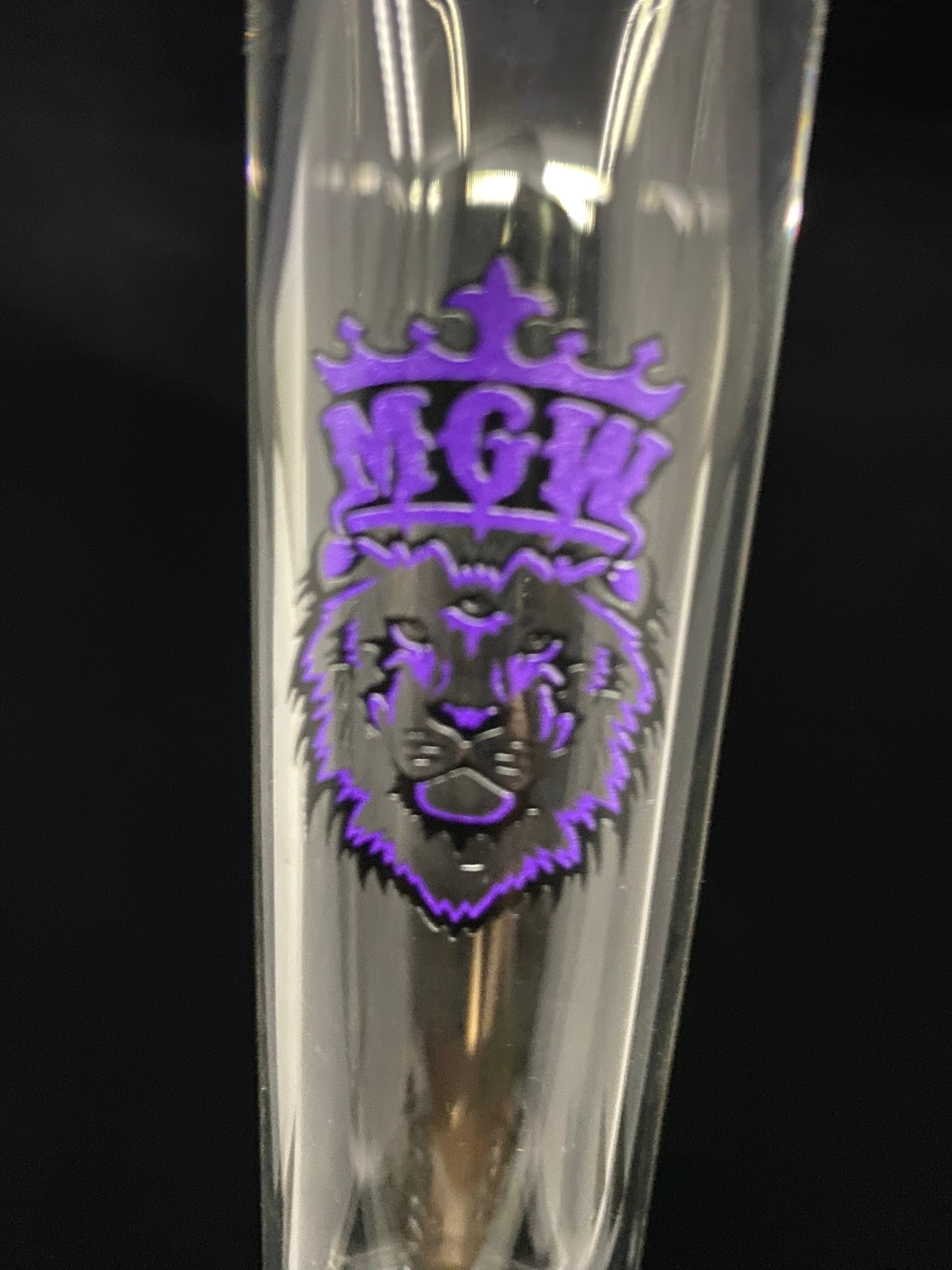 Manifest Glassworks - Triple Perc with Purple and Black Lion