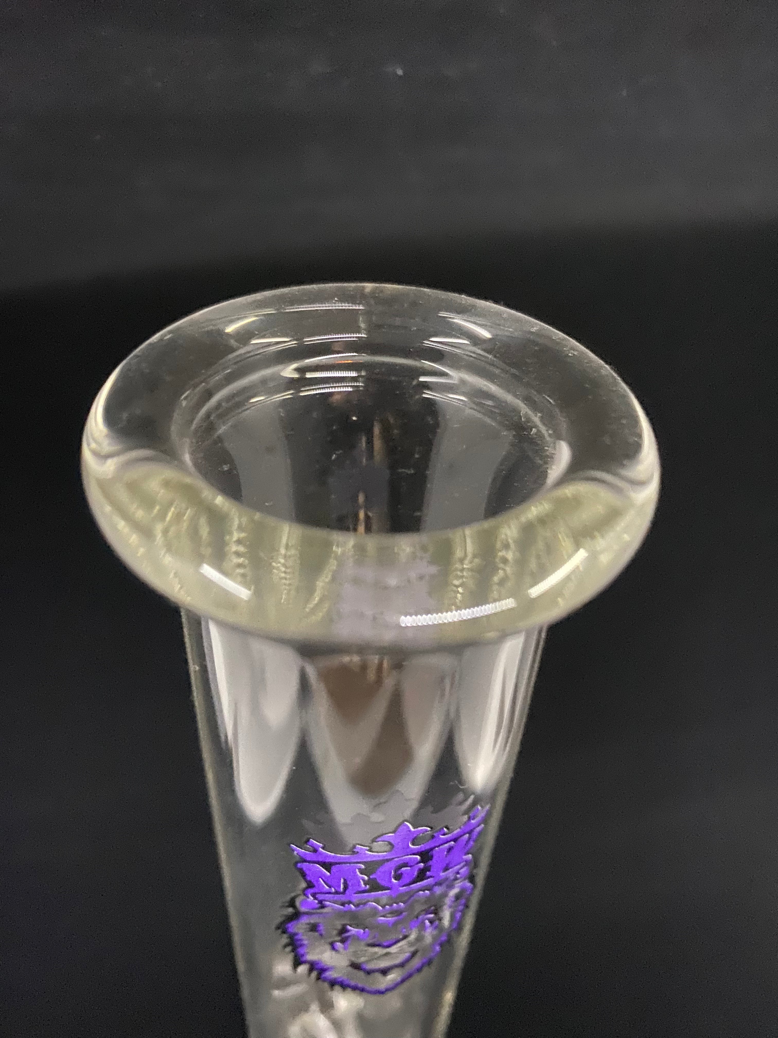 Manifest Glassworks - Triple Perc with Purple and Black Lion