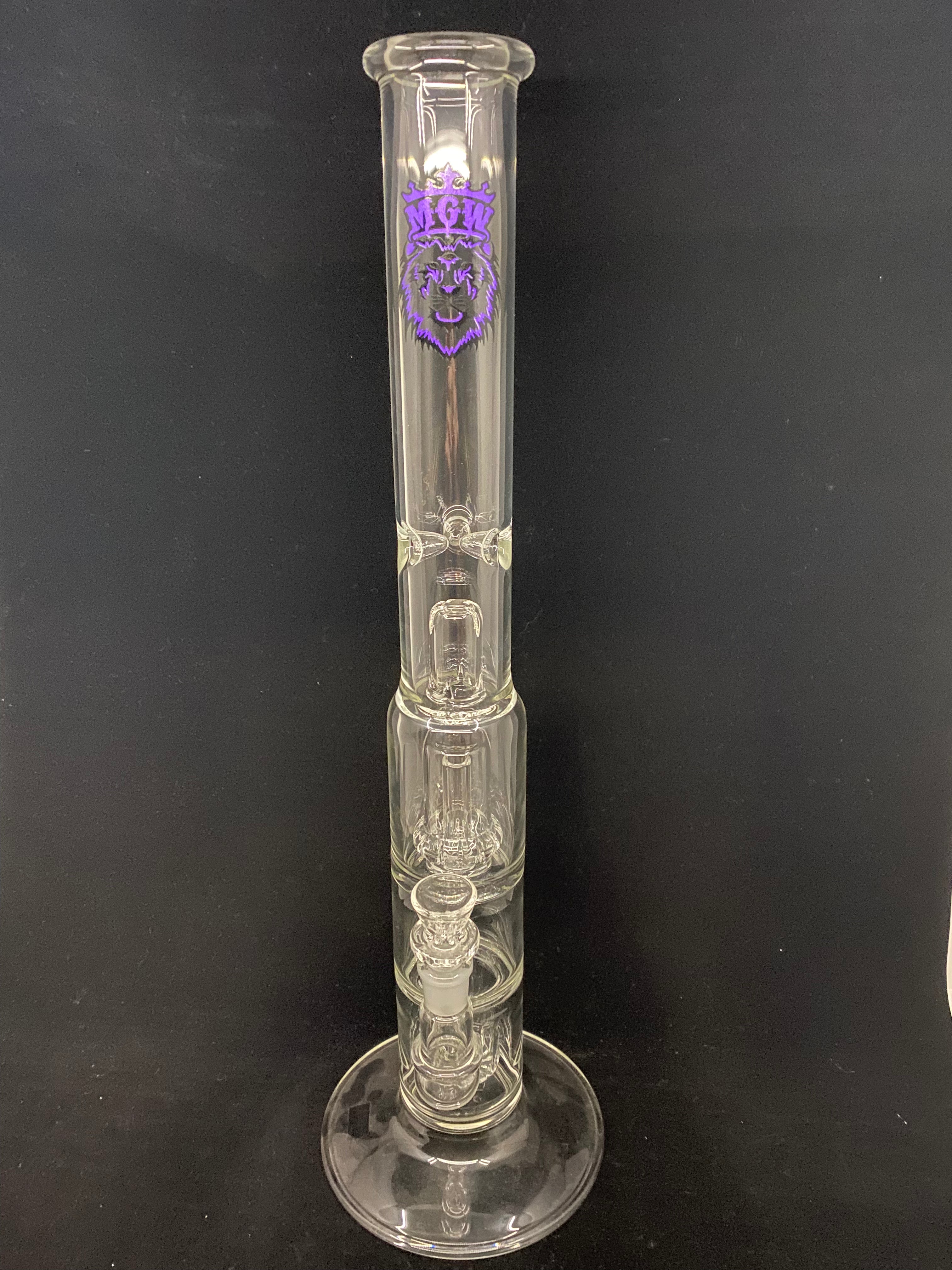 Manifest Glassworks - Triple Perc with Purple and Black Lion