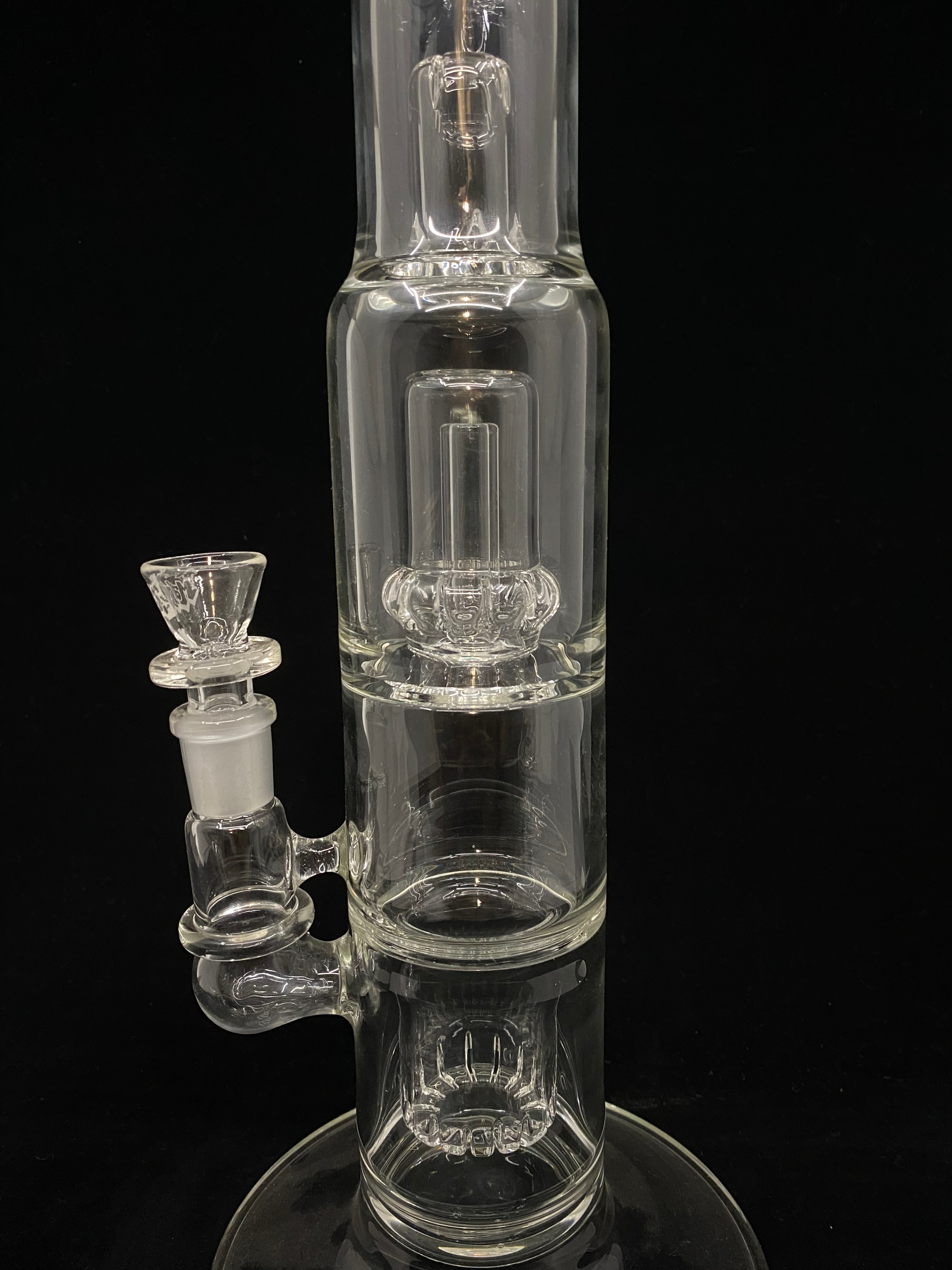Manifest Glassworks - Triple Perc with Purple and Black Lion