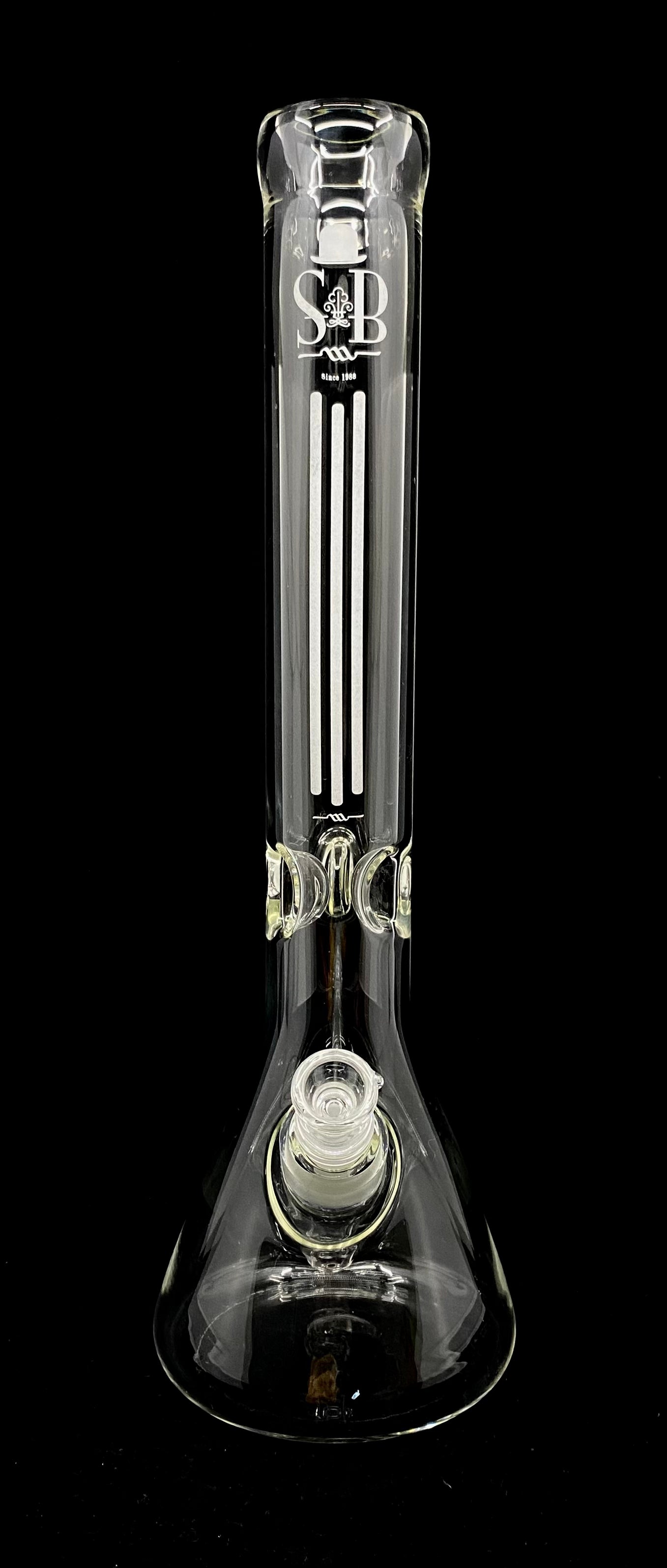 Sheldon Black 16" 45mm Beaker - 3 Lines Frost