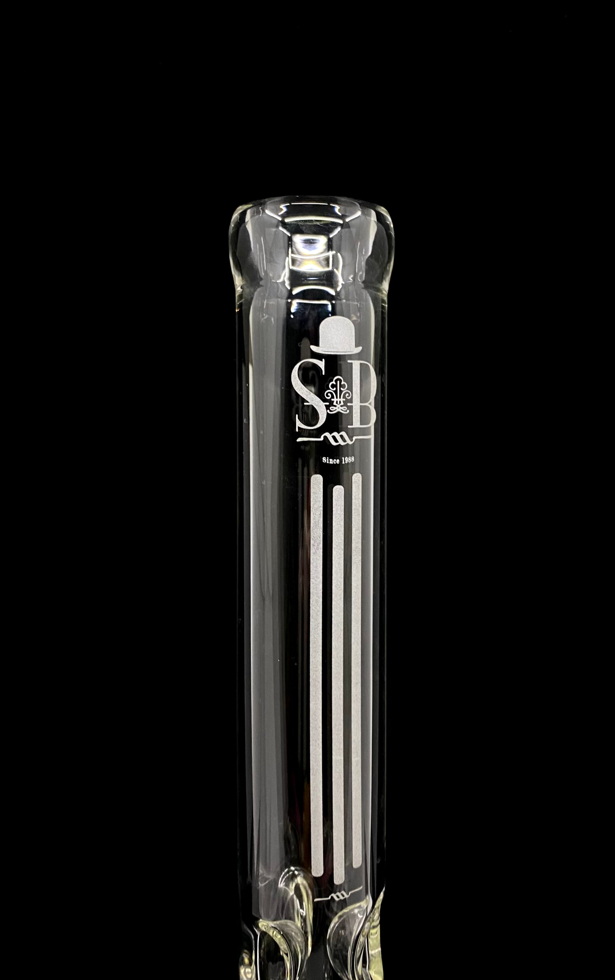 Sheldon Black 16" 45mm Beaker - 3 Lines Frost