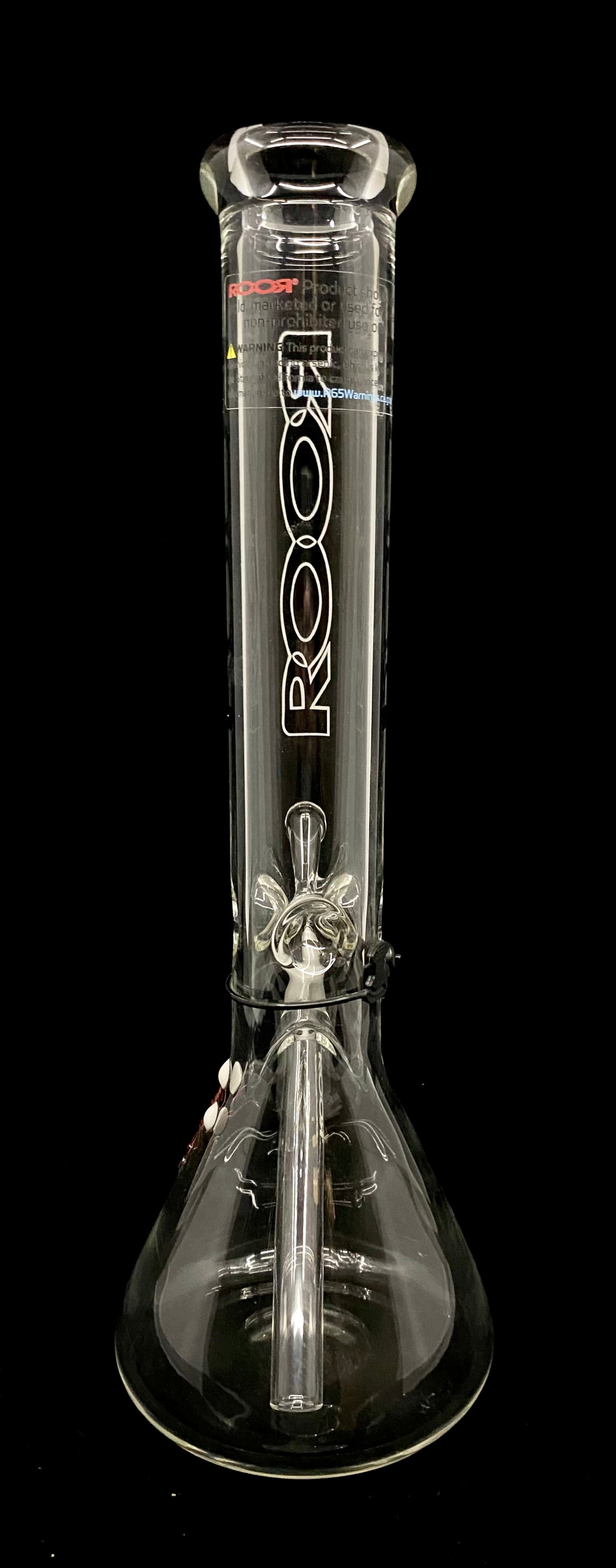 RooR 14" 40x5 Clear Beaker with Black Logo